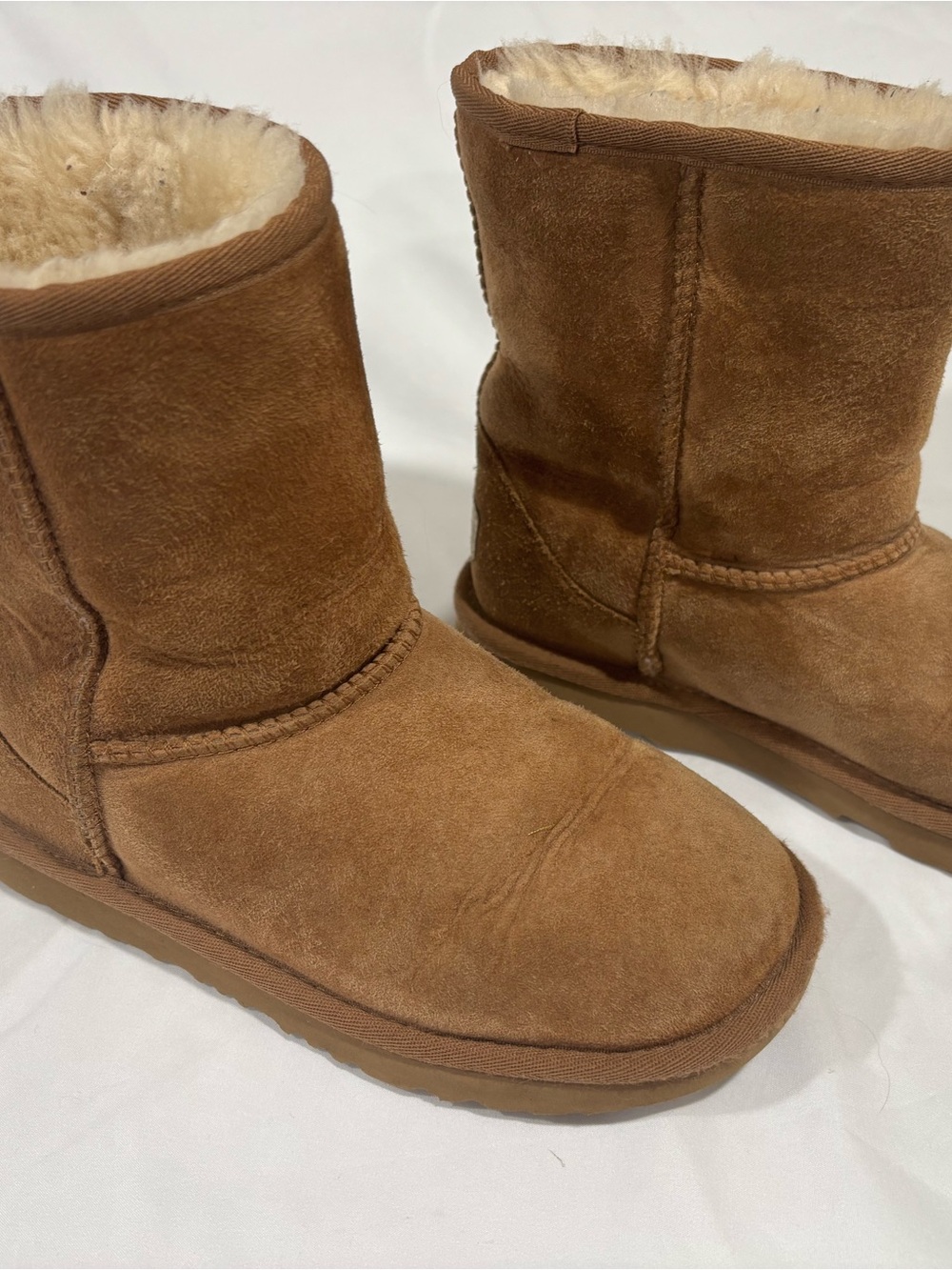 UGG Chestnut Suede Shearling Short Boot